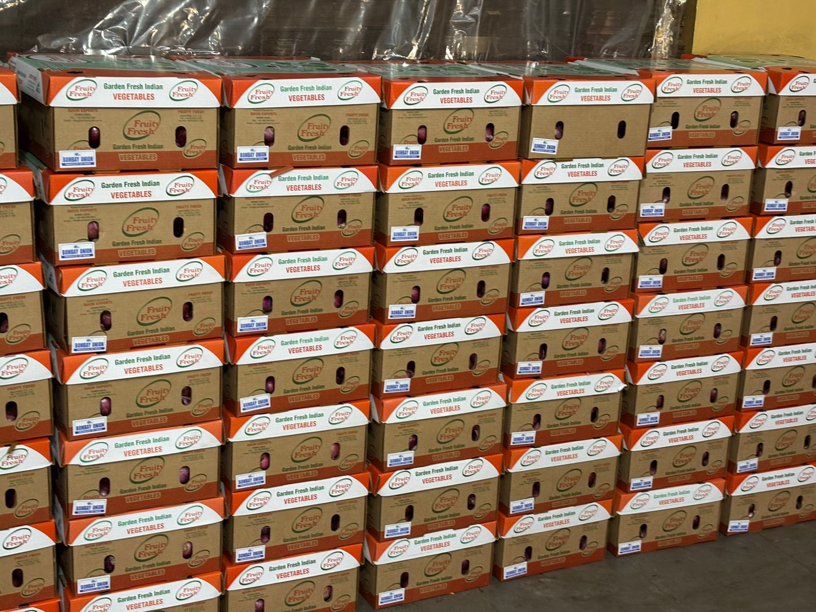 Corrugated boxes being packed